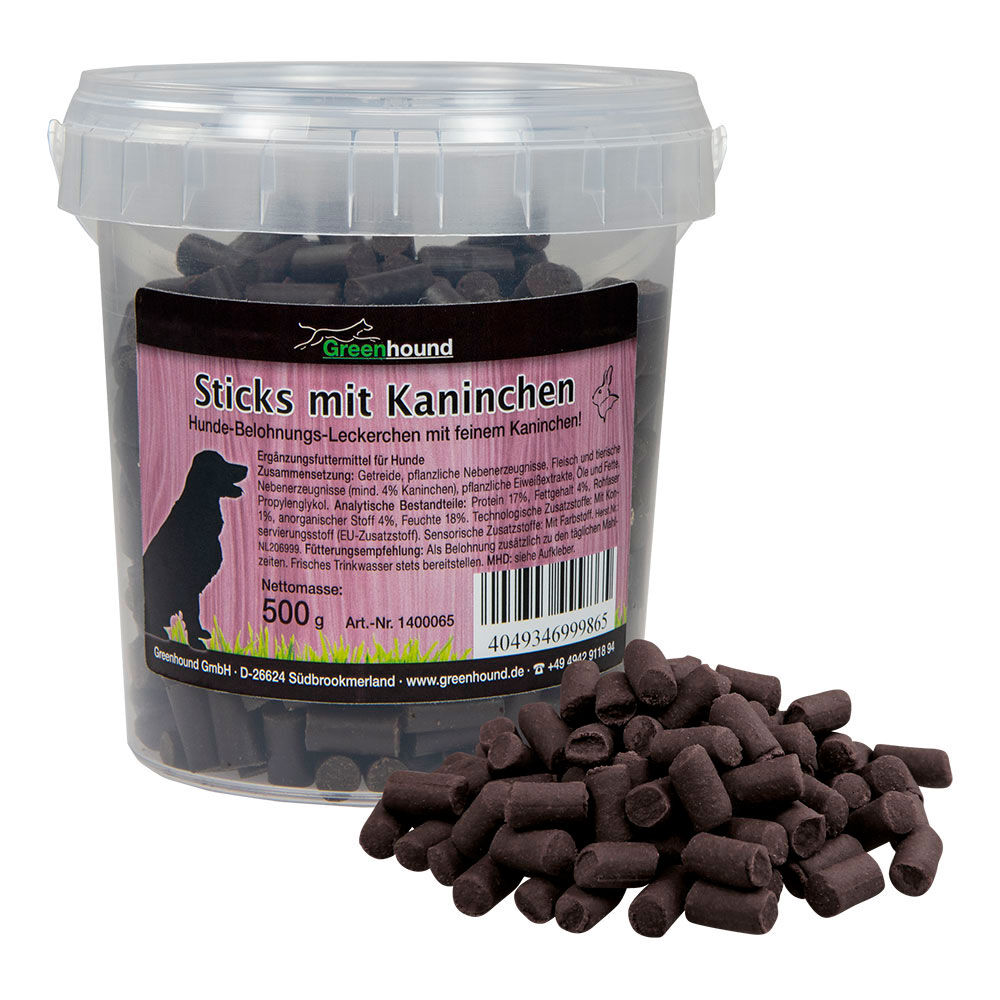 Sticks mit Kaninchen, 8 x 500g im Frische-Eimer Sticks mit Kaninchen, 8 x 500g im Frische-Eimer